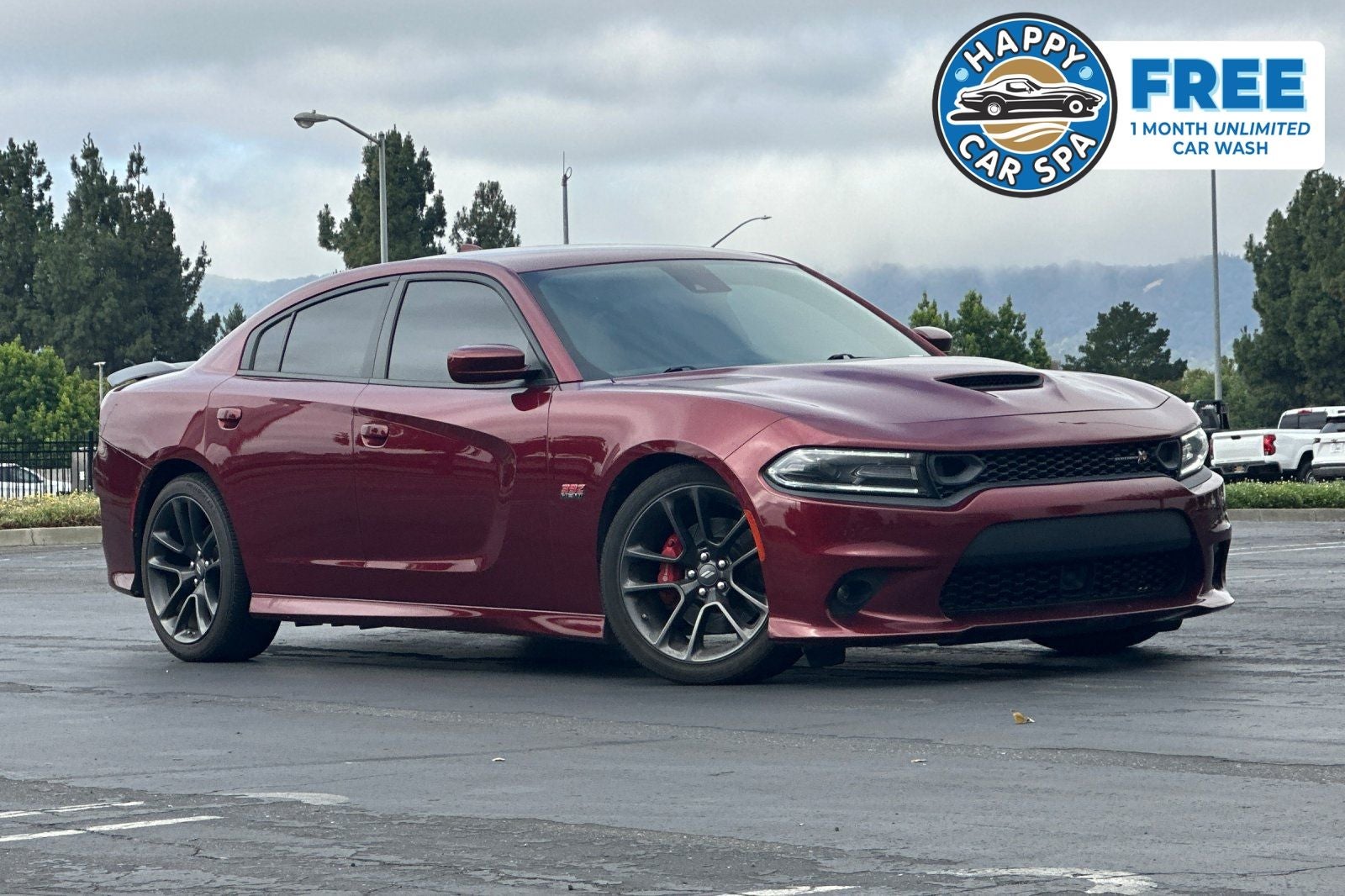 2020 Dodge Charger R/T Scat Pack in Octane Red Pearlcoat — front three-quarter view