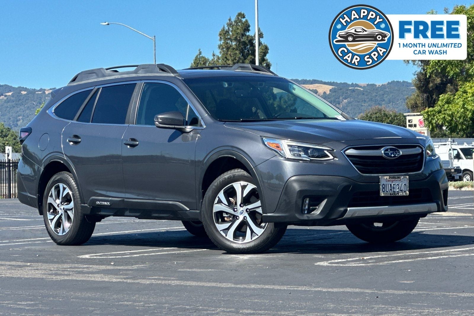 2021 Subaru Outback Limited in Magnetite Gray Metallic — front three-quarter view