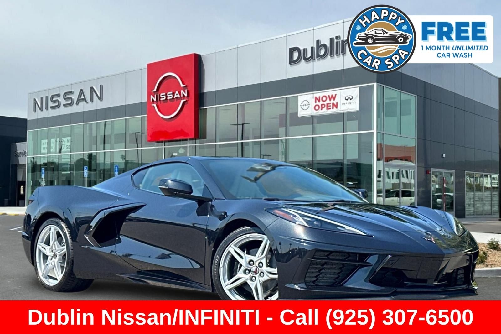 2024 Chevrolet Corvette Stingray 2LT in Black Granite Metallic — front three-quarter view