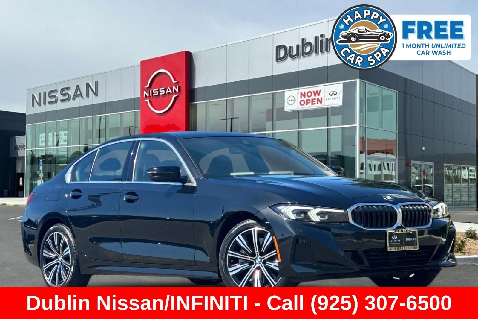 2025 BMW 3 Series 330i xDrive in Black Sapphire Metallic — front three-quarter view
